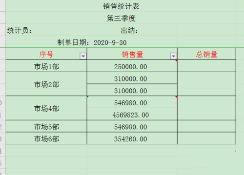 WPS表格不规则单元格怎么求和?