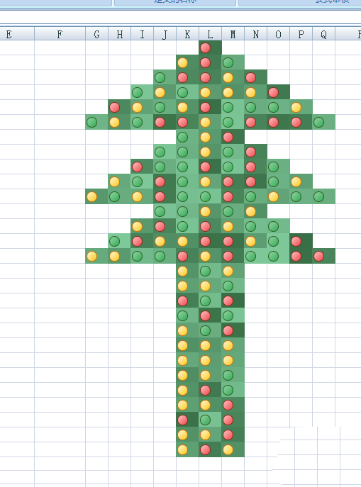 Excel表格怎么做挂满彩灯的圣诞树图形?