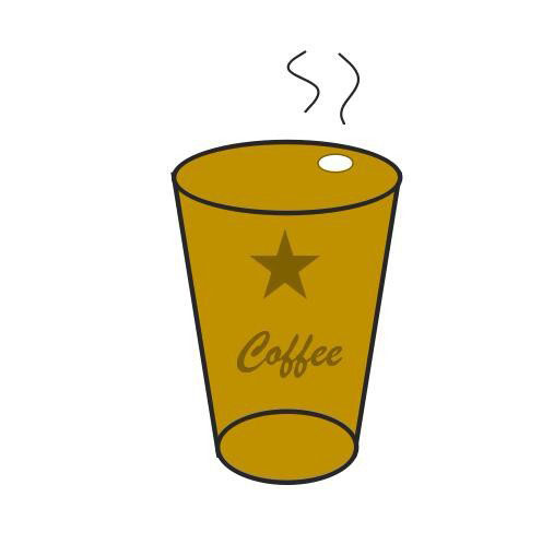 wps怎么绘制一杯咖啡卡通图标?
