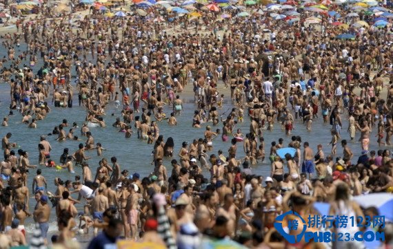 欧洲十大最拥挤的海滩排行榜