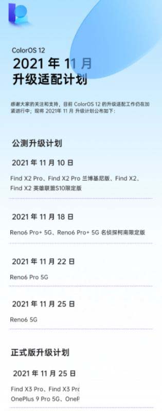 colorOS12第二批升级机型有什么 colorOS12第二批适配机型汇总