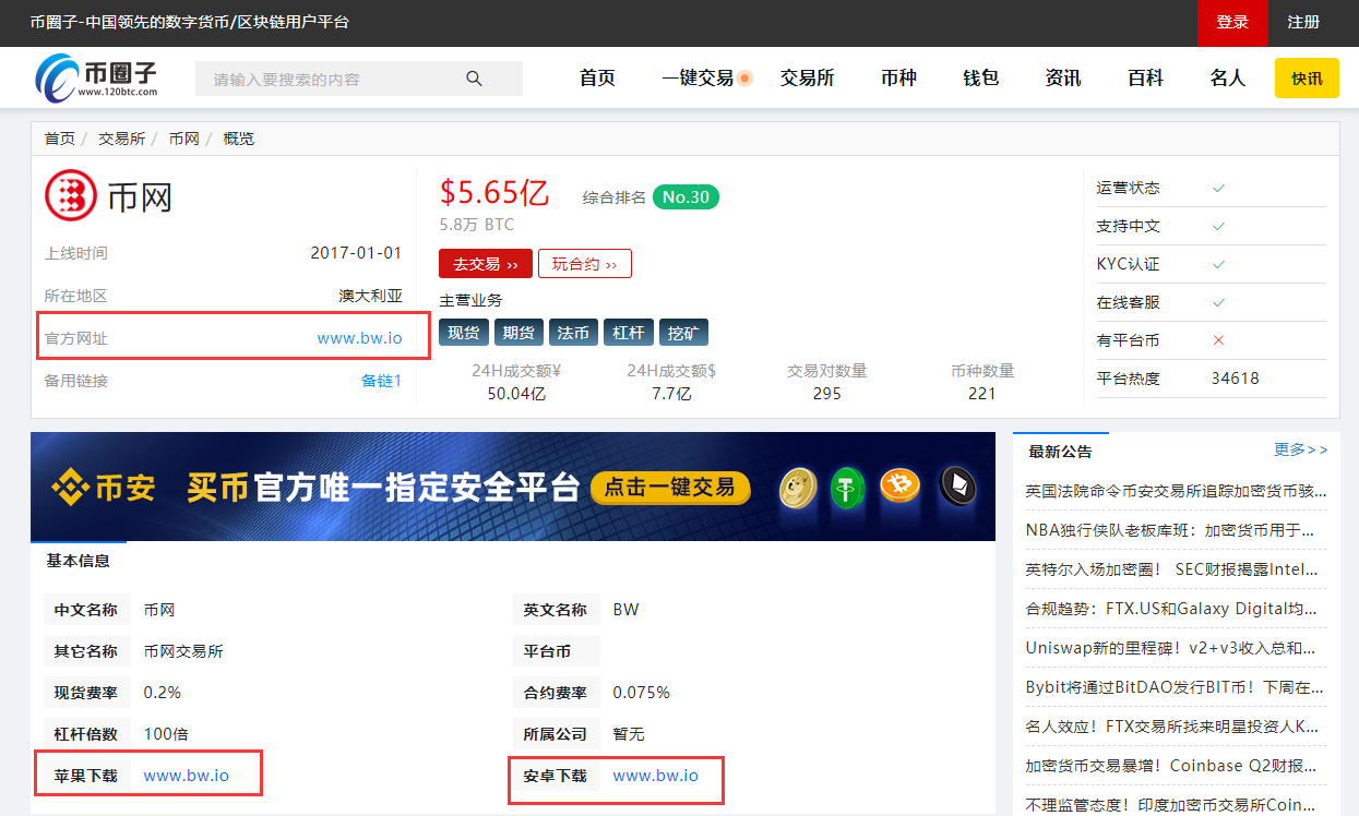 币网交易所官网是多少？币网BW交易所打不开怎么办？