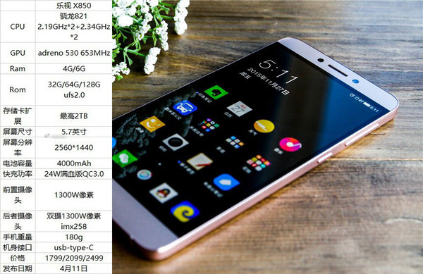 乐视新款手机渲染图