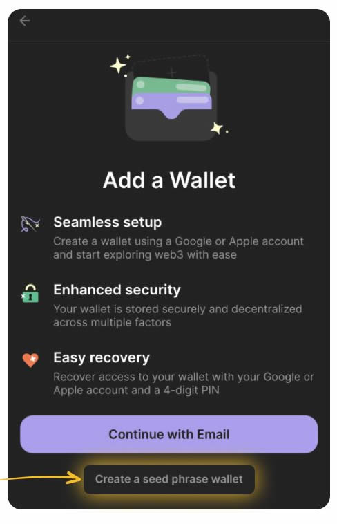 创建种子短语钱包