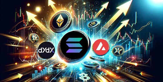 山寨币持续看涨!SOL、DYDX、AVAX近1个月平均涨幅超144%