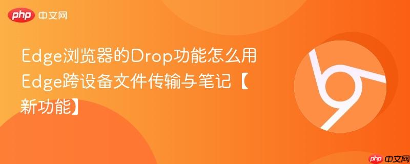 Edge浏览器Drop功能使用方法 跨设备传文件和记笔记的实用技巧