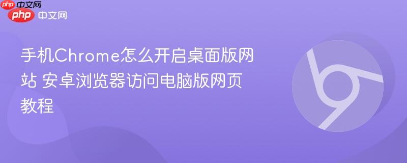 安卓Chrome怎么开启桌面版网站 手机访问电脑版网页的5种方法教程