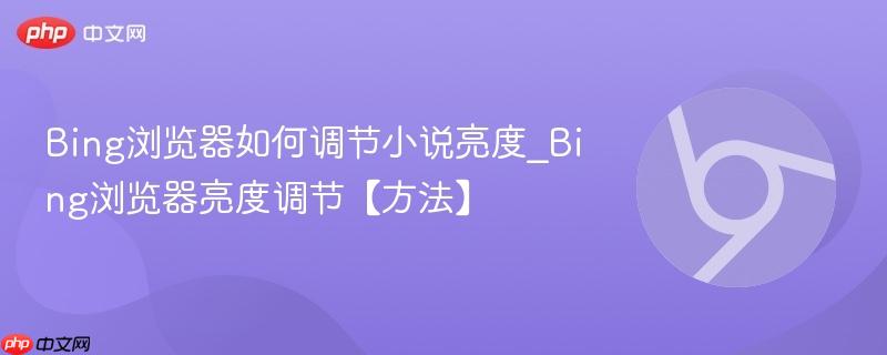 Bing浏览器看小说太亮怎么办？5种方法调节亮度护眼又清晰 Bing浏览器小说亮度调节教程全平台适用