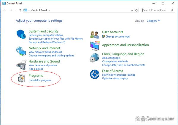 Windows控制面板卸载iTunes步骤图