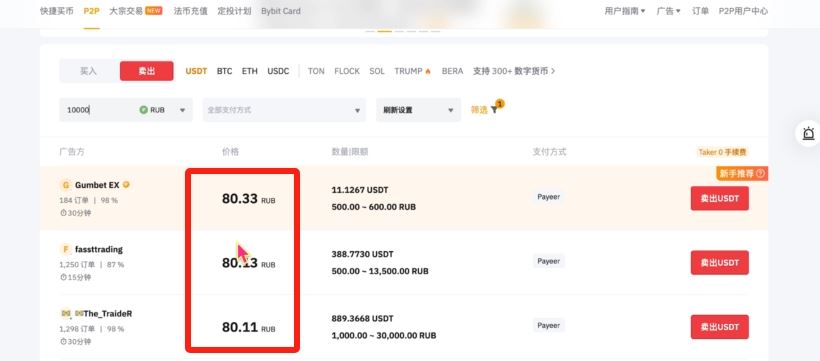 Bybit现金面交风险提示截图